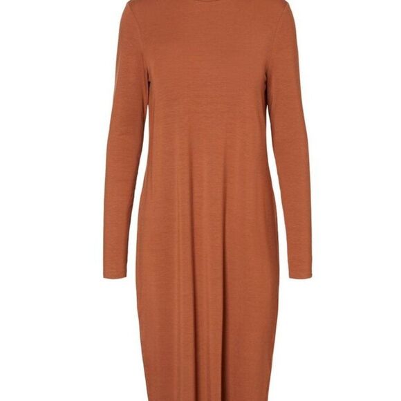 Vero Moda Turtle Neck Dress in Deep Orange - Picture 2 of 7